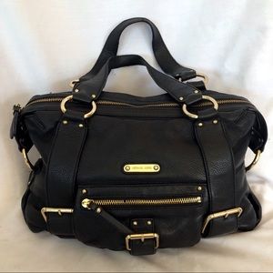 Michael Kors black leather shoulder bag purse